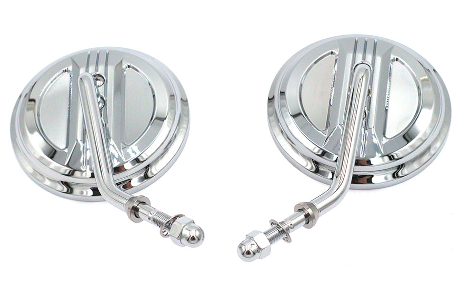 Air Flow Mirror Set with Steel Stems Chrome