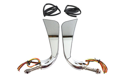 Evil Eye Mirror Set with Billet Stems