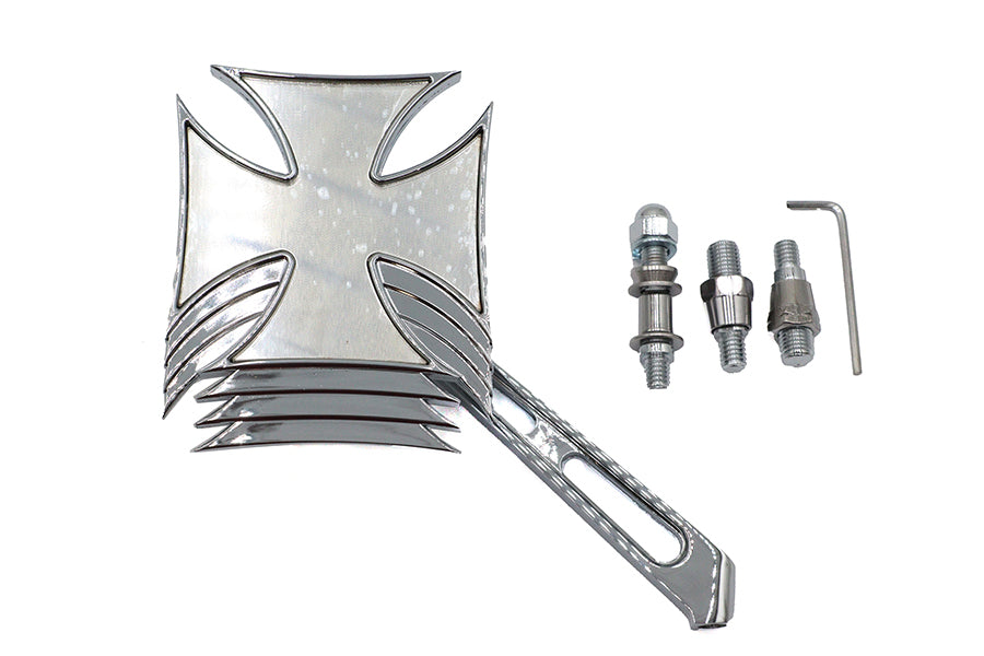 Chrome Maltese Mirror with Billet Girder Stem
