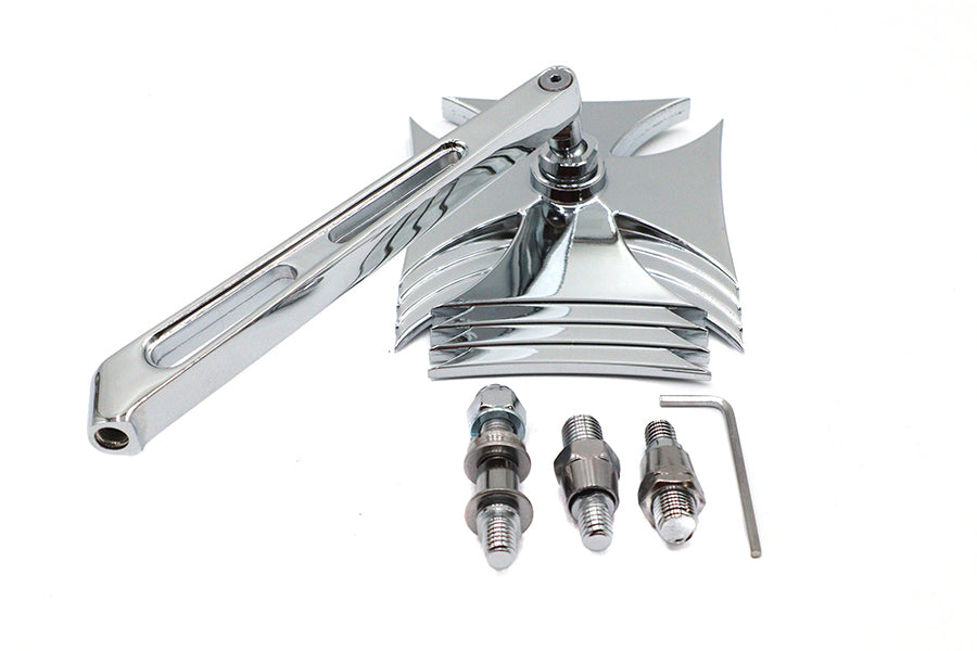 Chrome Maltese Mirror with Billet Girder Stem