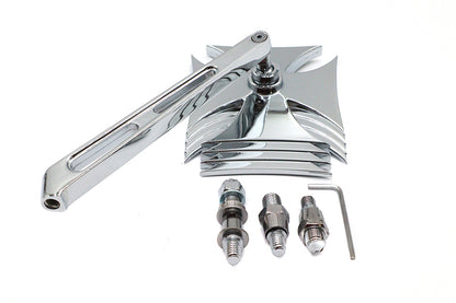 Chrome Maltese Mirror with Billet Girder Stem