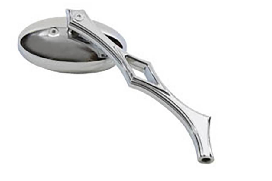 Chrome Oval Mirror with Billet Diamond Stem