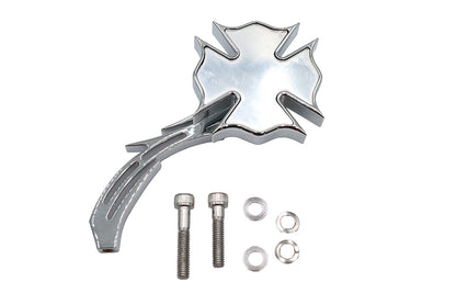 Chrome Firefighter Mirror with Billet Skull Stem