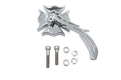 Chrome Firefighter Mirror with Billet Skull Stem