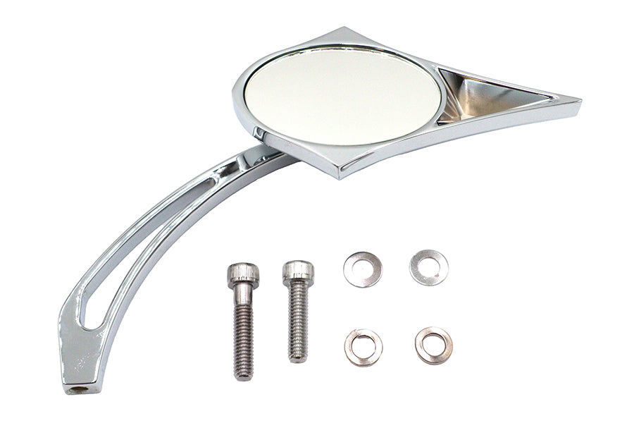 Chrome Spike Oval Mirror with Billet Cross Head Stem