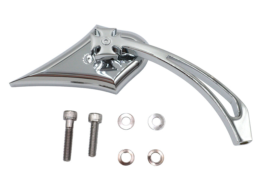 Chrome Spike Oval Mirror with Billet Cross Head Stem