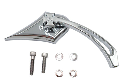 Chrome Spike Oval Mirror with Billet Cross Head Stem