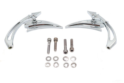 Chrome Crescent Mirror Set with Billet Spear Stems