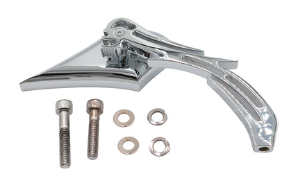 Chrome Spike Oval Mirror with Billet Skull Stem