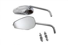 Chrome Teardrop Mirror Set with Round Stems