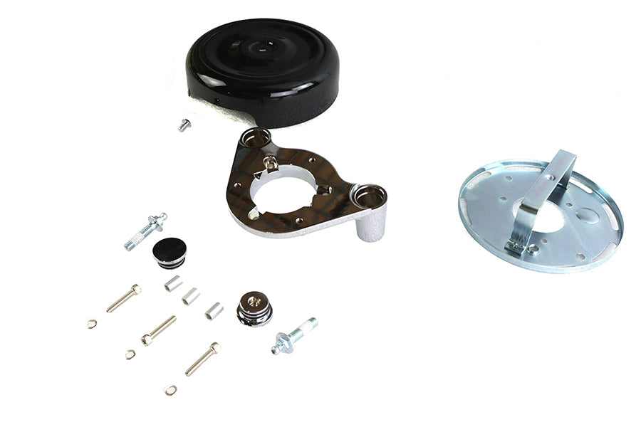 8 Round Air Cleaner Kit Black