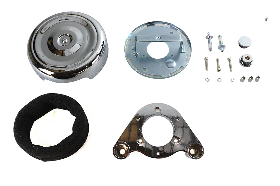 8 Round Air Cleaner Kit Chrome