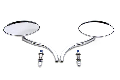 Wyatt Gatling Chrome Oval Mirror Set with Contour Round