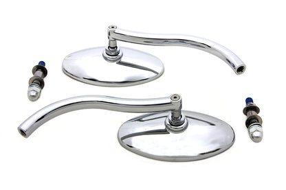 Wyatt Gatling Chrome Oval Mirror Set with Contour Round