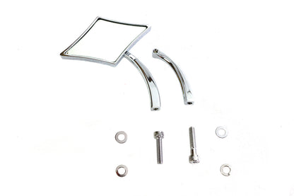 Diamond Mirror with Billet Stem Chrome