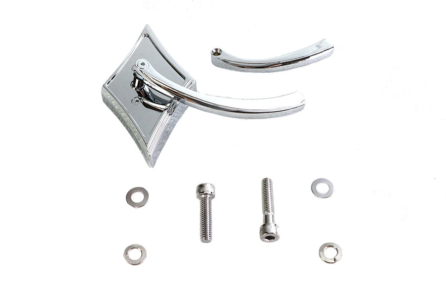 Diamond Mirror with Billet Stem Chrome