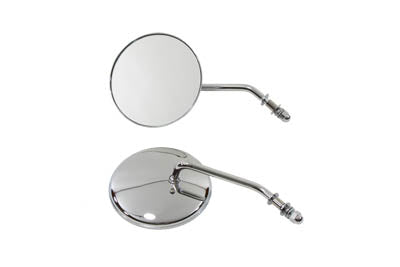 4-1/2 Round Mirror Set with Round Stock Stems Chrome