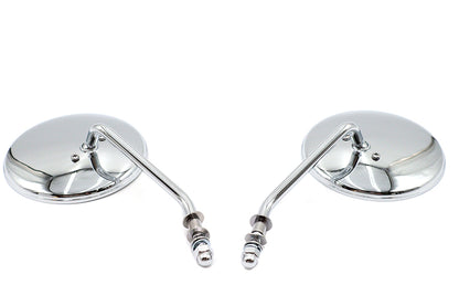 4-1/2 Round Mirror Set with Round Stock Stems Chrome