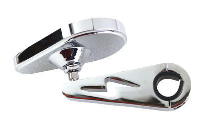 Teardrop Mirror with Clamp on Billet Stem