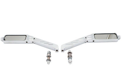 Rectangle Ball Milled Mirror Set with Billet Stems