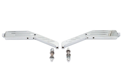 Rectangle Ball Milled Mirror Set with Billet Stems