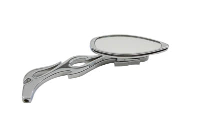 Teardrop Mirror with Billet Flame Stem Chrome