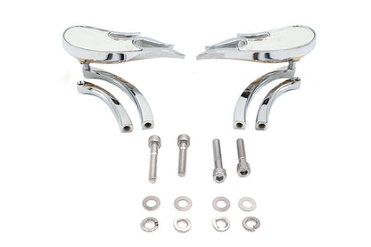 Fireball Mirror Set with Curved Stems Chrome