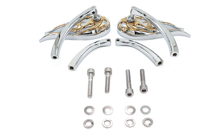 Fireball Mirror Set with Curved Stems Chrome