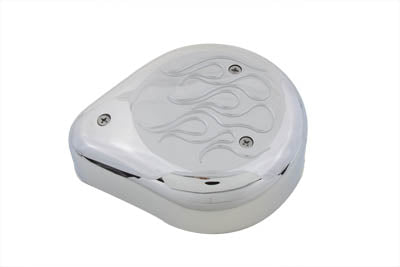 Teardrop Air Cleaner with Flames Chrome