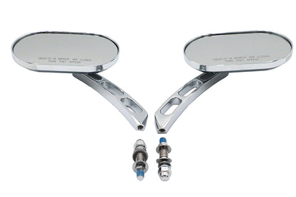 Oblong Mirror Set Chrome Billet