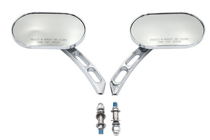 Oblong Mirror Set Chrome Billet