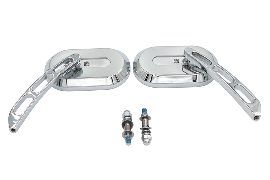 Oblong Mirror Set Chrome Billet