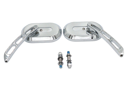 Oblong Mirror Set Chrome Billet