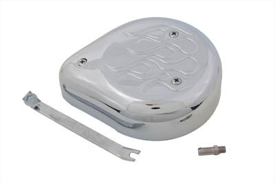 Teardrop Air Cleaner Kit Chrome Flame