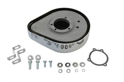 Teardrop Air Cleaner Kit Chrome Flame