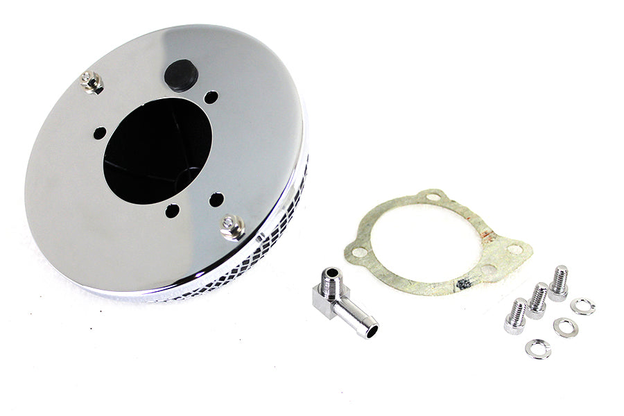 Wyatt Gatling Round Mesh Air Cleaner Chrome