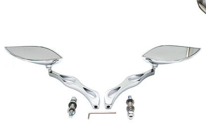 Baroque Mirror Set with Billet Teardrop Stems