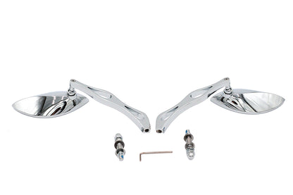 Baroque Mirror Set with Billet Teardrop Stems