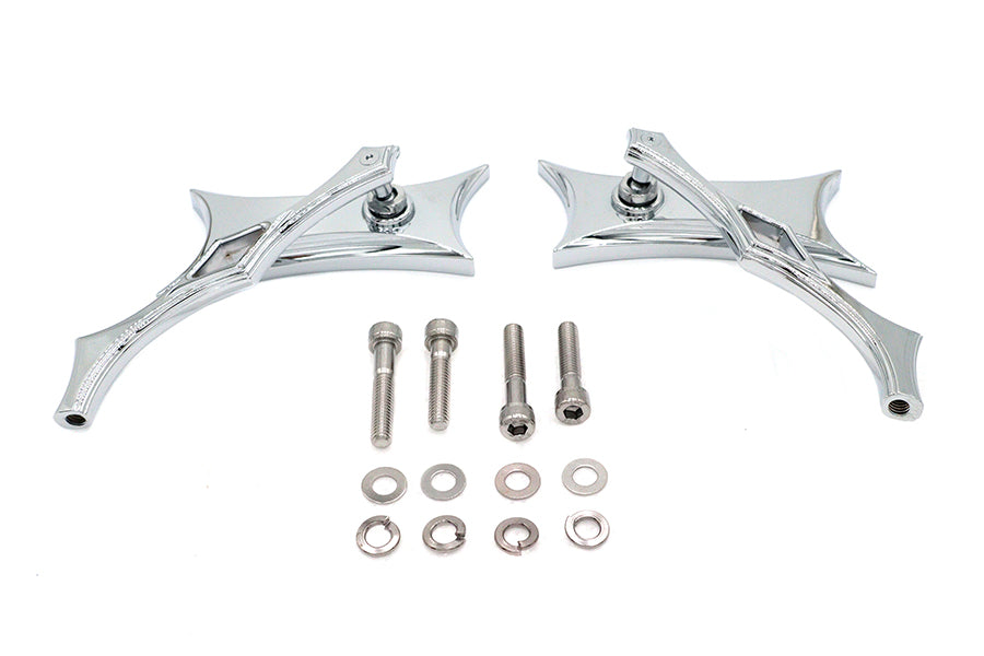 Oblique Mirror Set Billet Chrome