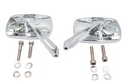 Chrome Eagle Spirit Mirror Set