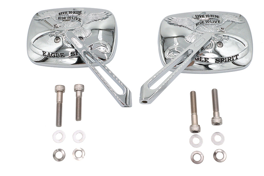 Chrome Eagle Spirit Mirror Set