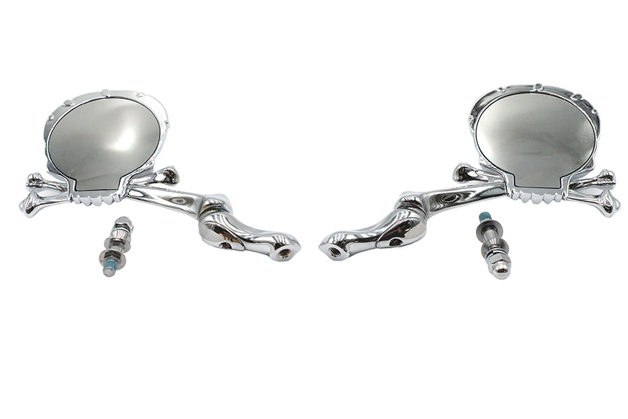 Skull Mirror Set with Bone Stem