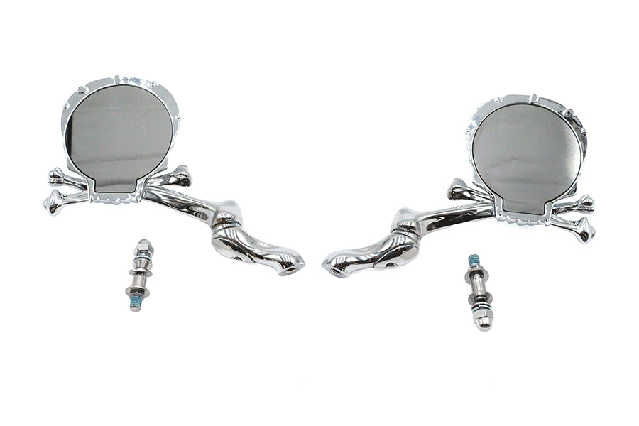 Skull Mirror Set with Bone Stem