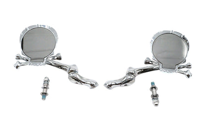 Skull Mirror Set with Bone Stem