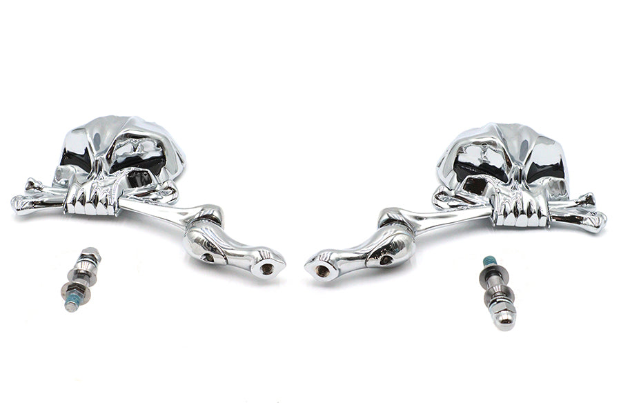 Skull Mirror Set with Bone Stem
