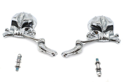 Skull Mirror Set with Bone Stem