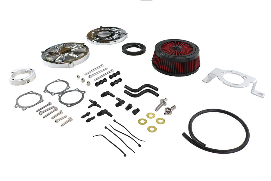 Extreme Billet Air Cleaner Kit Luxe Style Chrome