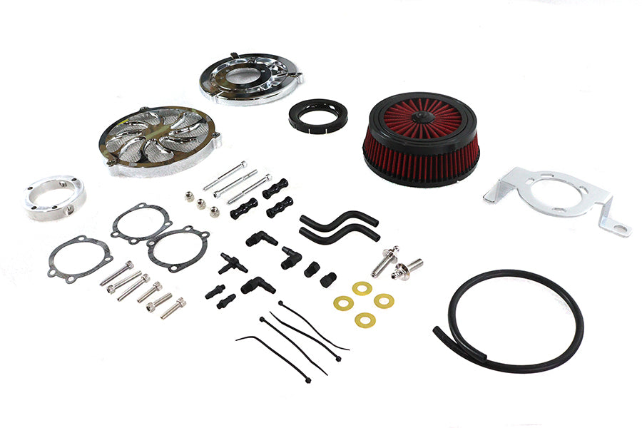Extreme Billet Air Cleaner Kit Torque Style Chrome