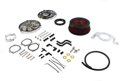 Extreme Billet Air Cleaner Kit Torque Style Chrome