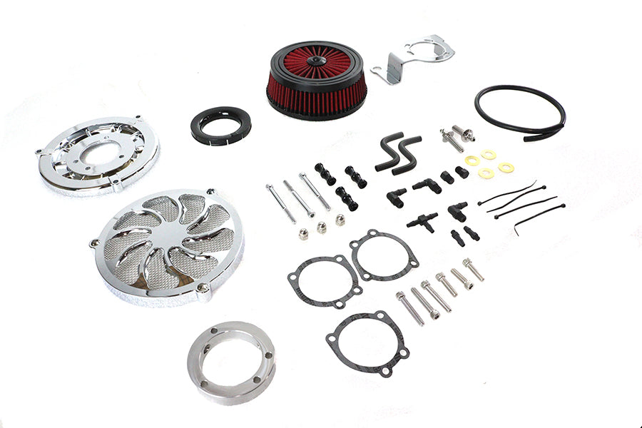 Extreme Billet Air Cleaner Kit Torque Style Chrome